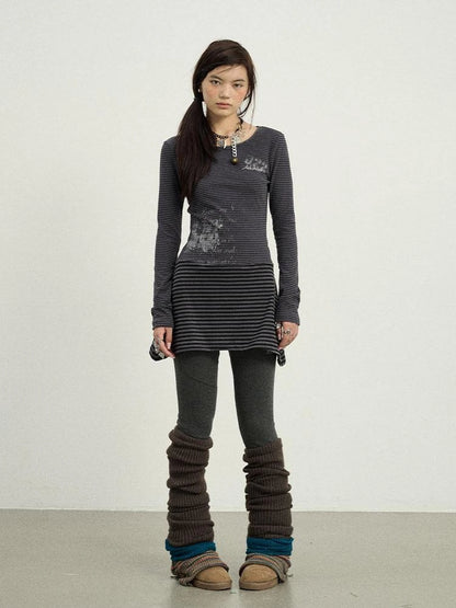 Black Love Striped Rock Dress