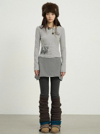 Black Love Striped Rock Dress