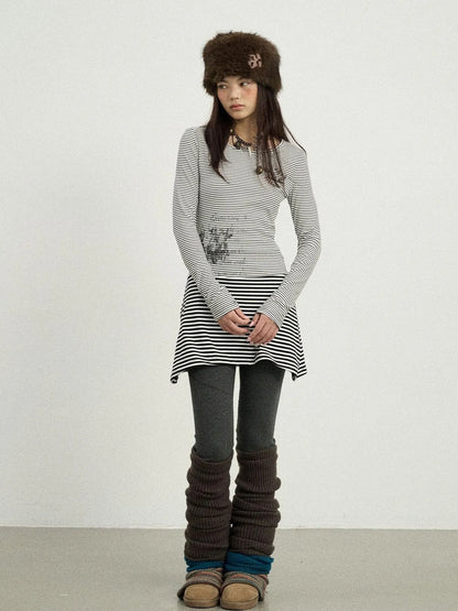 Black Love Striped Rock Dress