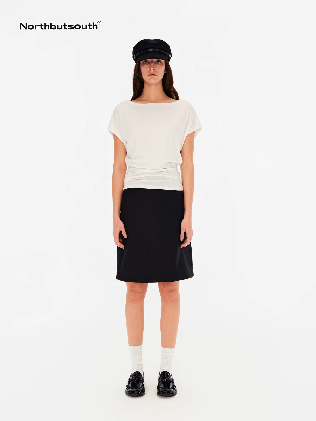 Black Mid Low Waist A Line Women&