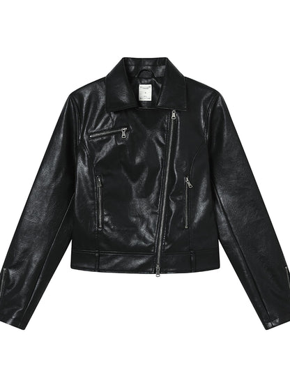Achihara Minnie S Vintage Pu Leather Jacket