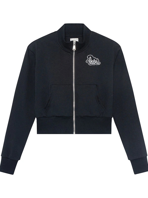 Church Kiss Embroidered Cropped Hooded Jacket