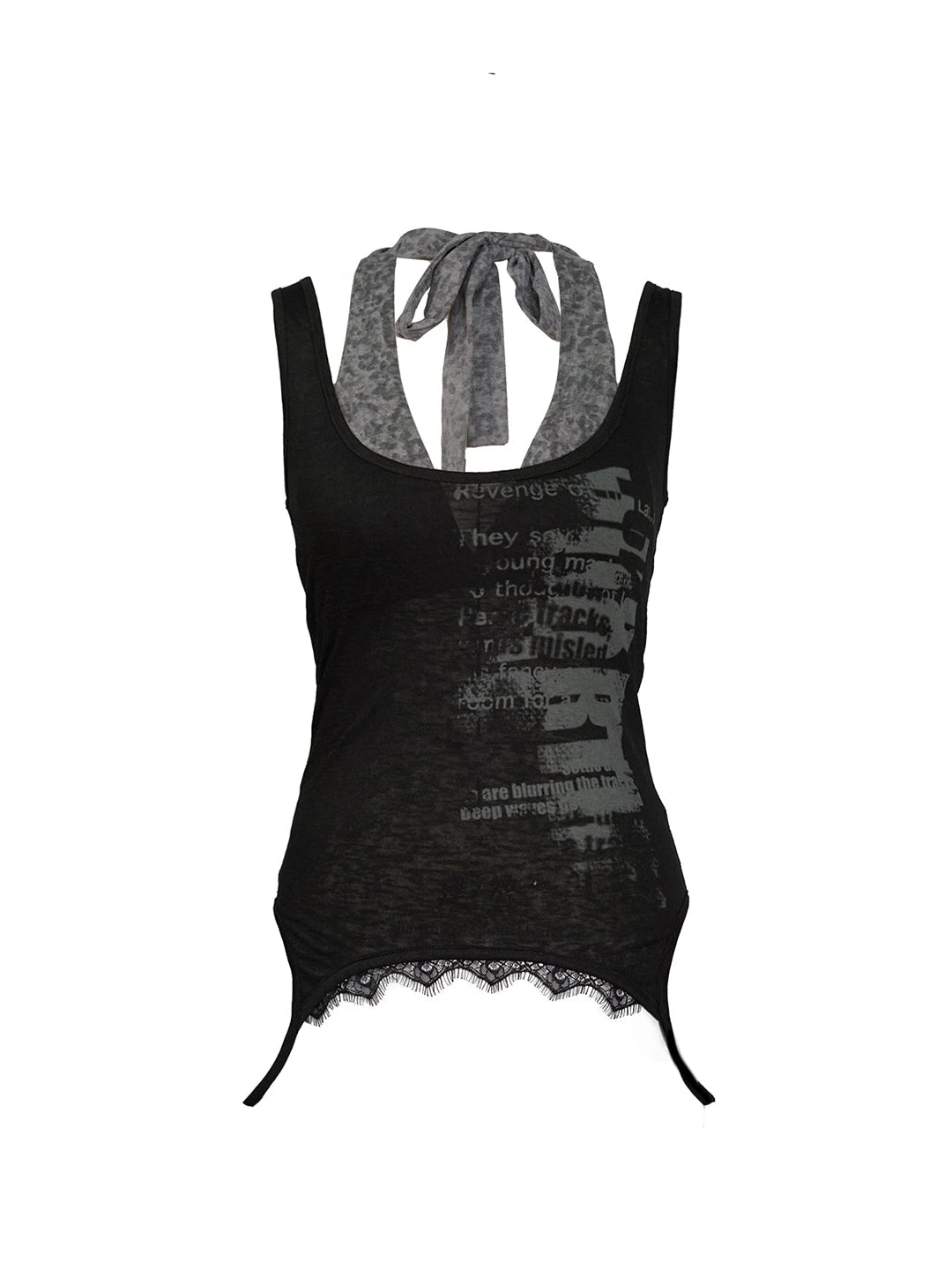 Two Way Graffiti Print Layered Bandeau Top