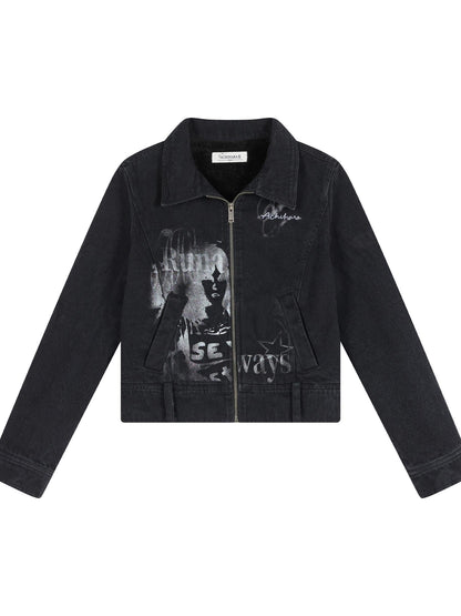 Achihara Punk Rock Joan Jett Denim Jacket