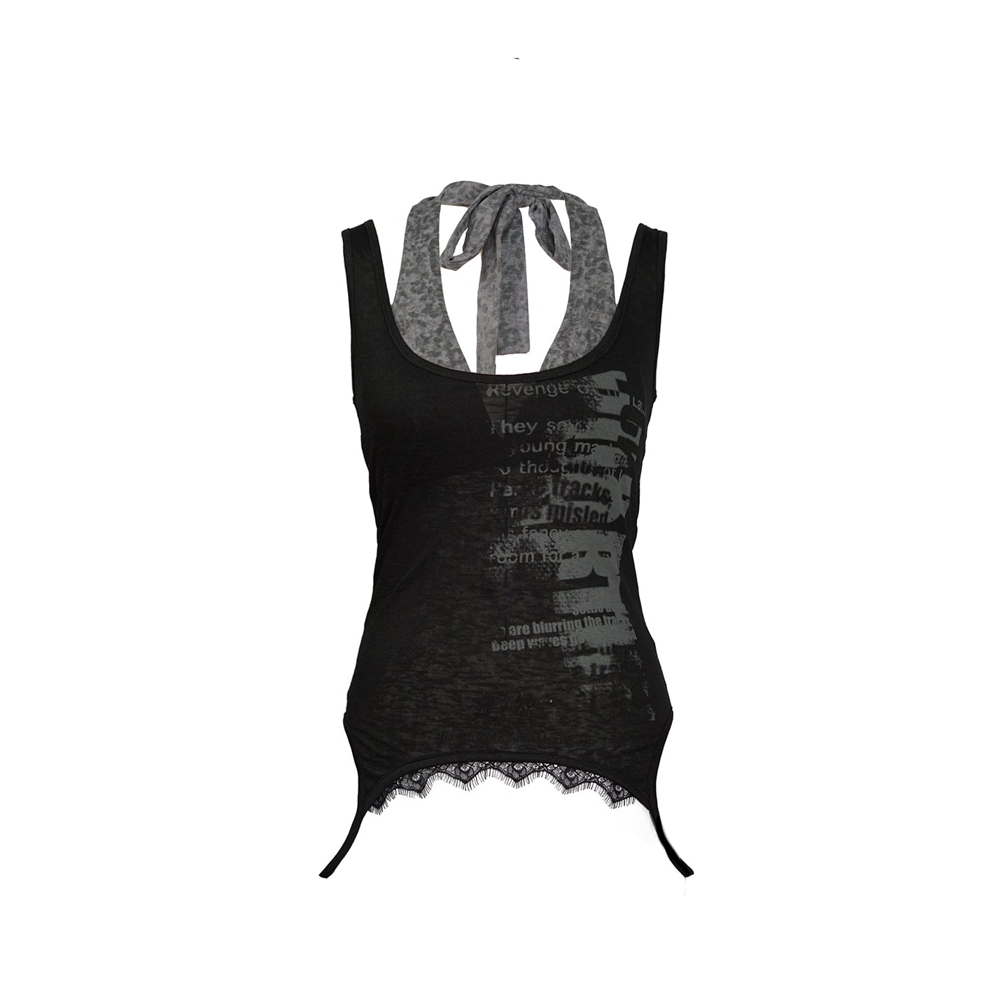 Update Cest Nous Two Way Graffiti Print Layered Bandeau Top