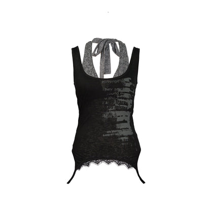 Update Cest Nous Two Way Graffiti Print Layered Bandeau Top
