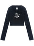 Achihara Magic Broom Print Hooded Long Sleeve Tee