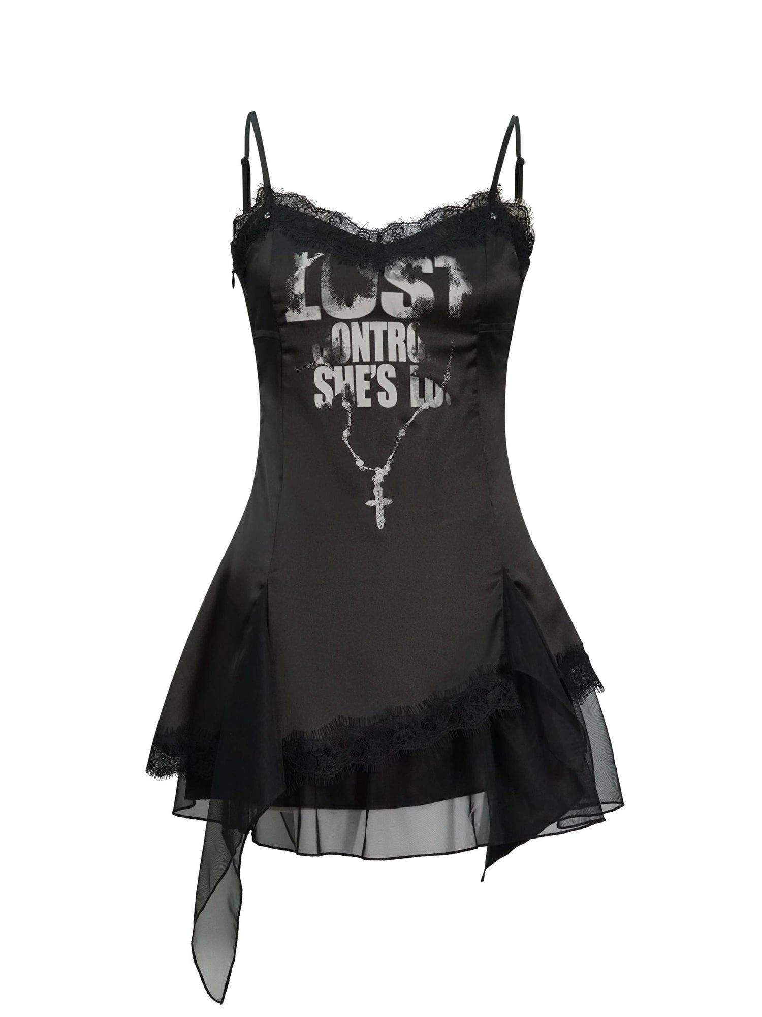 Chain Print Satin Slip Dress