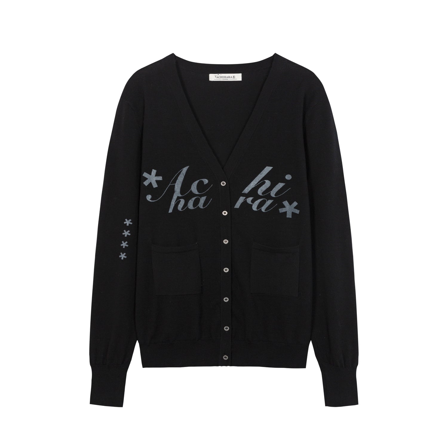 Update Achihara Achihara 2025 Knit Cardigan With Print V-Neck T-Shirt Long-Sleeve