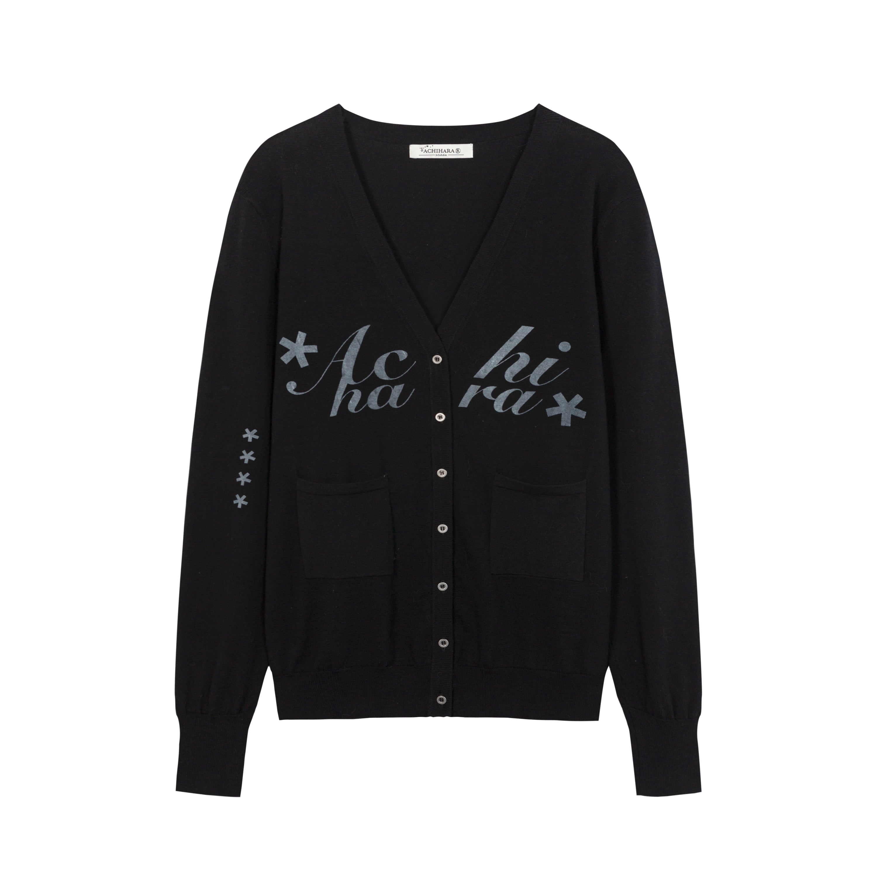 Update Achihara Achihara 2025 Knit Cardigan With Print V-Neck T-Shirt Long-Sleeve