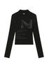 Achihara Bauhaus Lyric Print Merino Turtleneck Tee