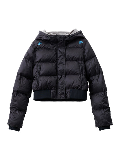 Om Embroidered Short Puffer Jacket