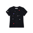 Achihara Music Button Embroidered Tee V Neck T Shirt Long Sleeve