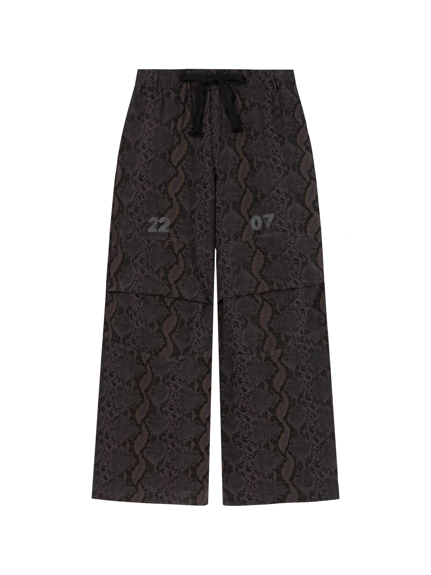 Snake Print Cargo Pants Wide Leg Drag Pants