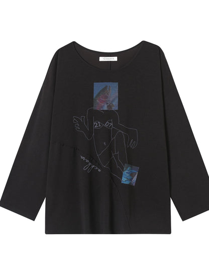 Achihara Relaxed Salted Fish Sunshield Loose Top