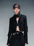 NN NORTH NODE Fringed Tweed Set Edgy Jacket Asymmetric Skirt