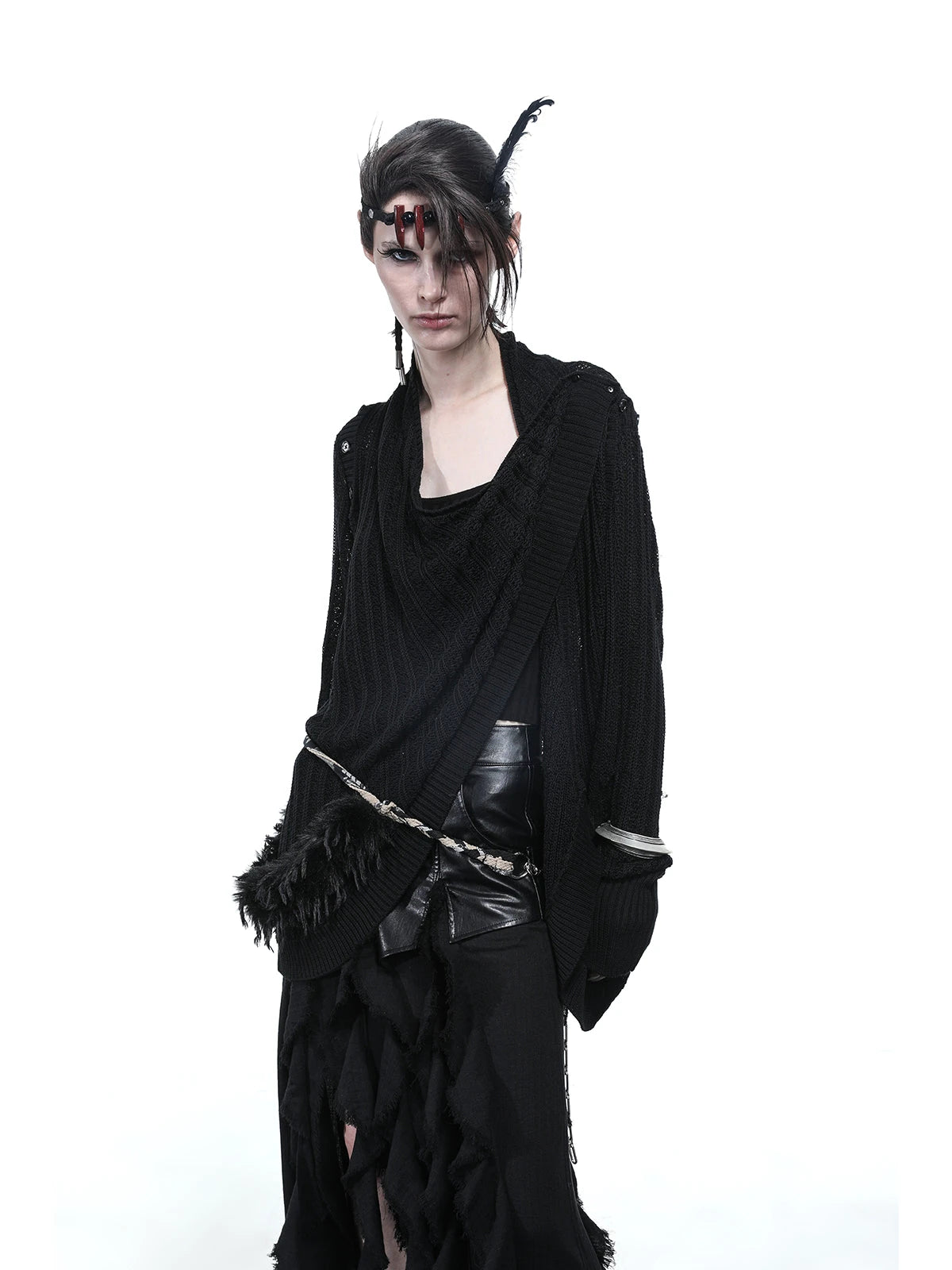 Rayon Cotton Silk Mesh Knit Cardigan