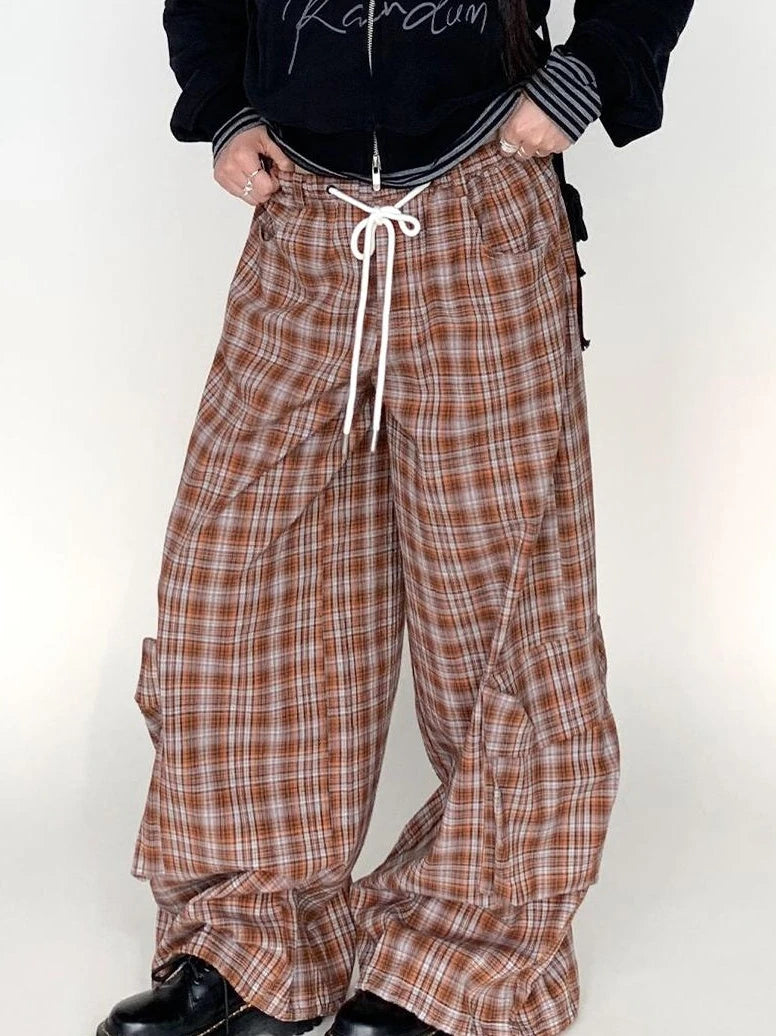 Black Straight Wide Leg Cargo Pants Women Casual Trousers