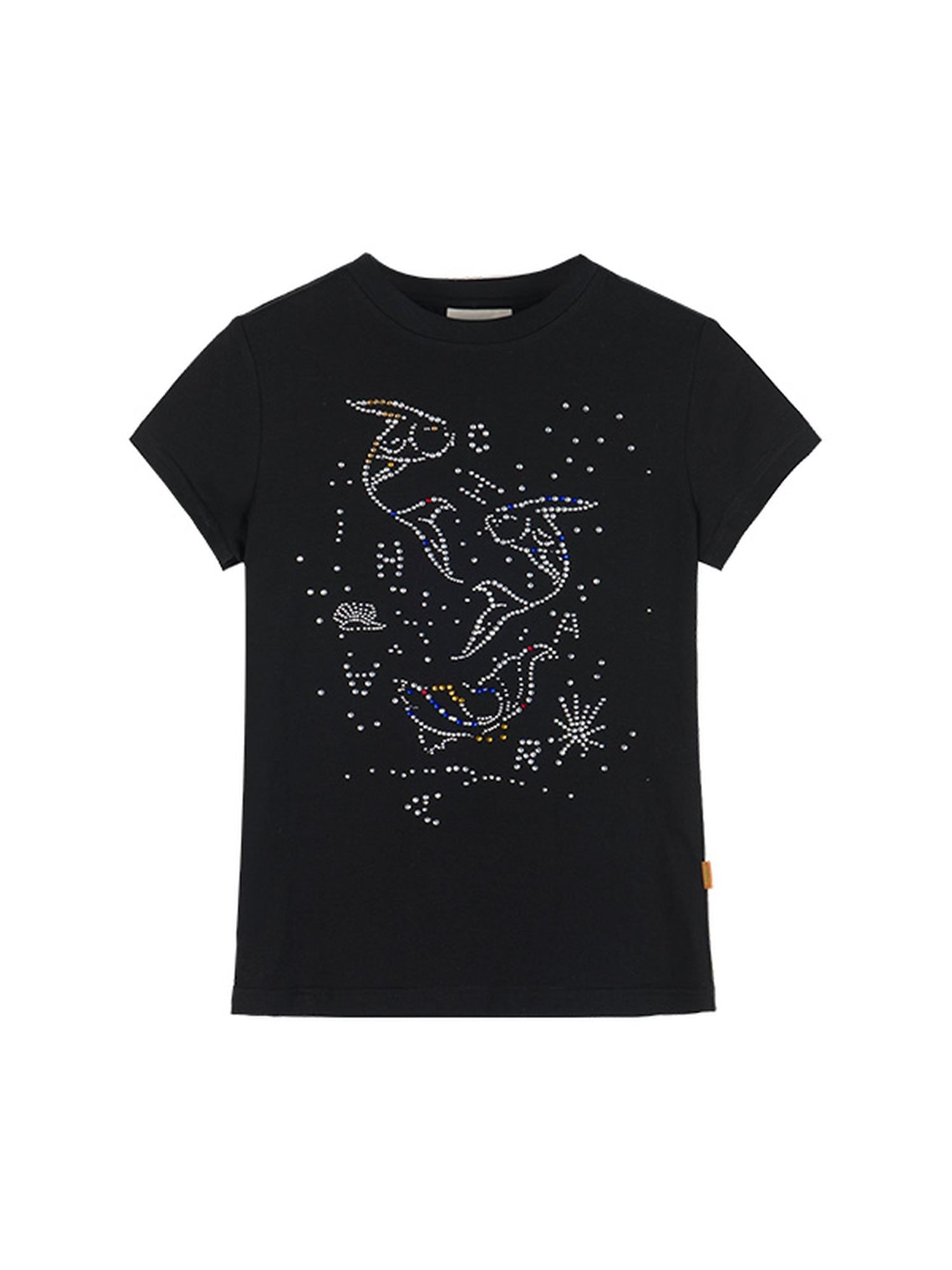 Achihara Tropical Fish Rhinestone Summer Tee &amp; Tank Top Set