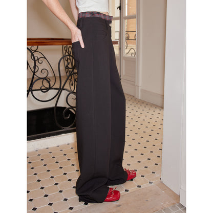 2th Desire Plaid Punk Detachable Skirt Overlay Trousers