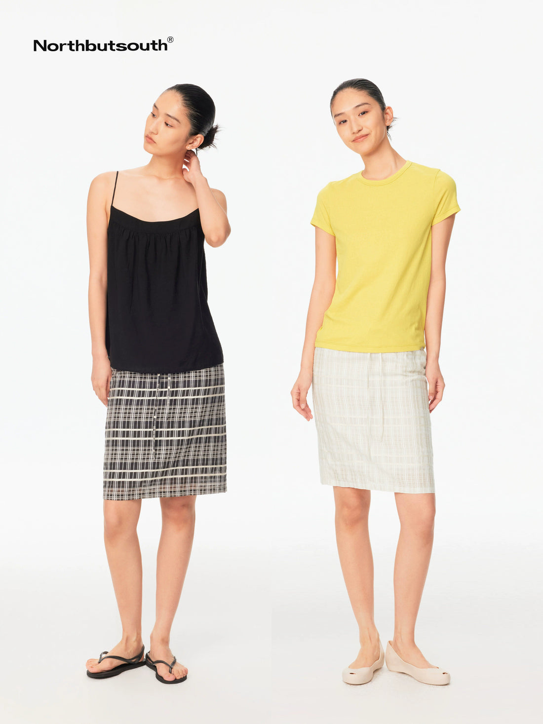Black White Check Textured Convertible Strapless Women&