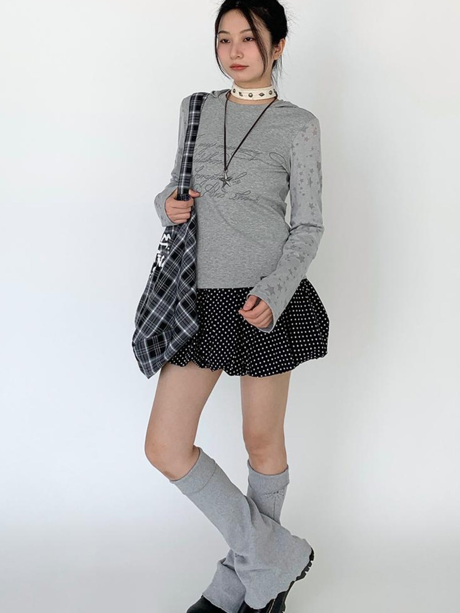 atrandom Black White Flared Ballet Skirt With Safety Shorts Dresses
