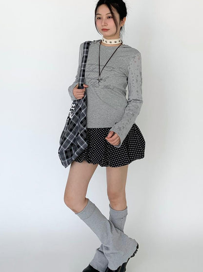 atrandom Black White Flared Ballet Skirt With Safety Shorts Dresses