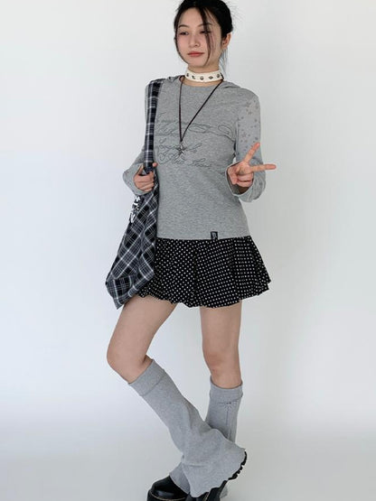 atrandom Black White Flared Ballet Skirt With Safety Shorts Dresses