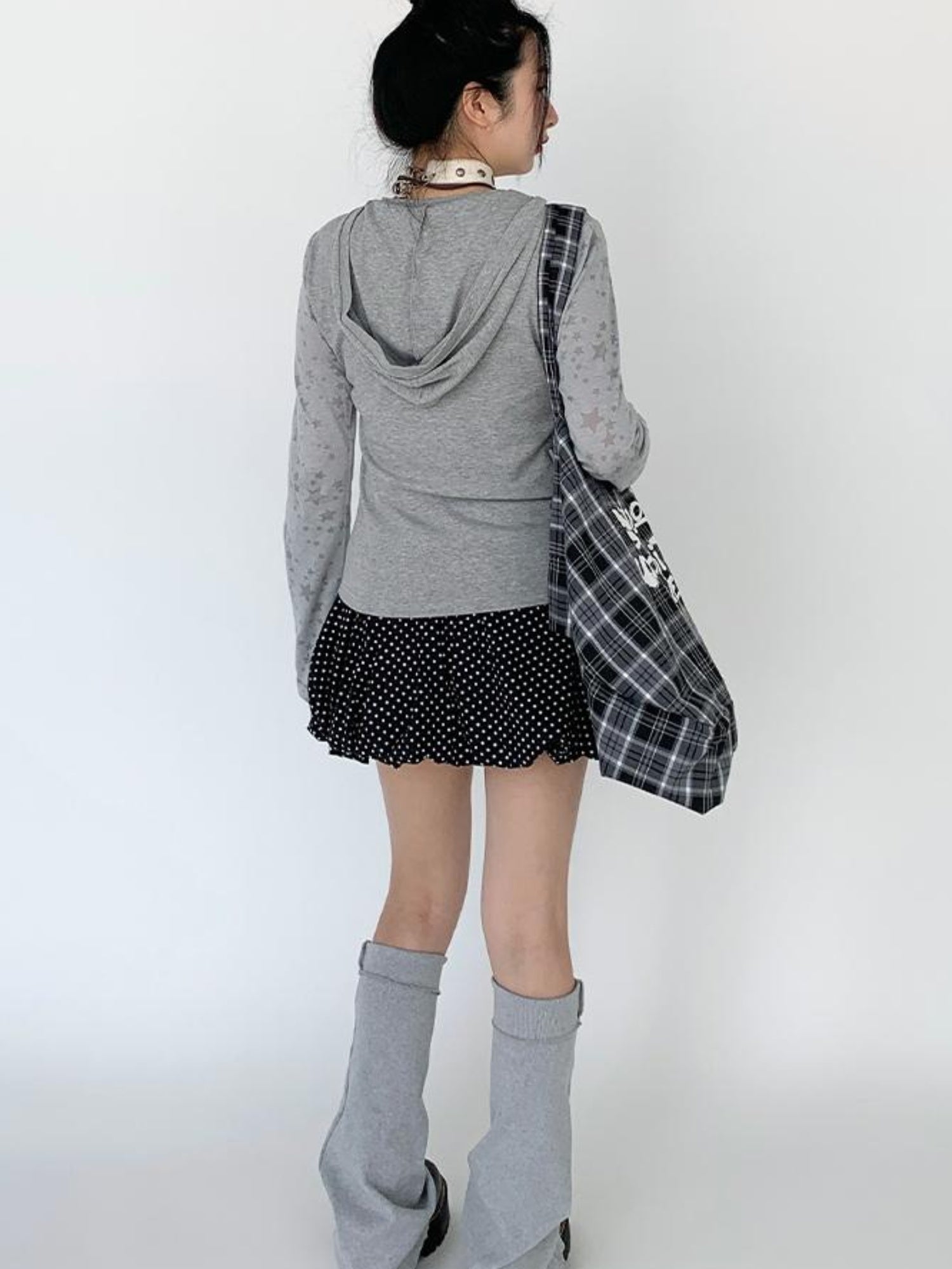atrandom Black White Flared Ballet Skirt With Safety Shorts Dresses