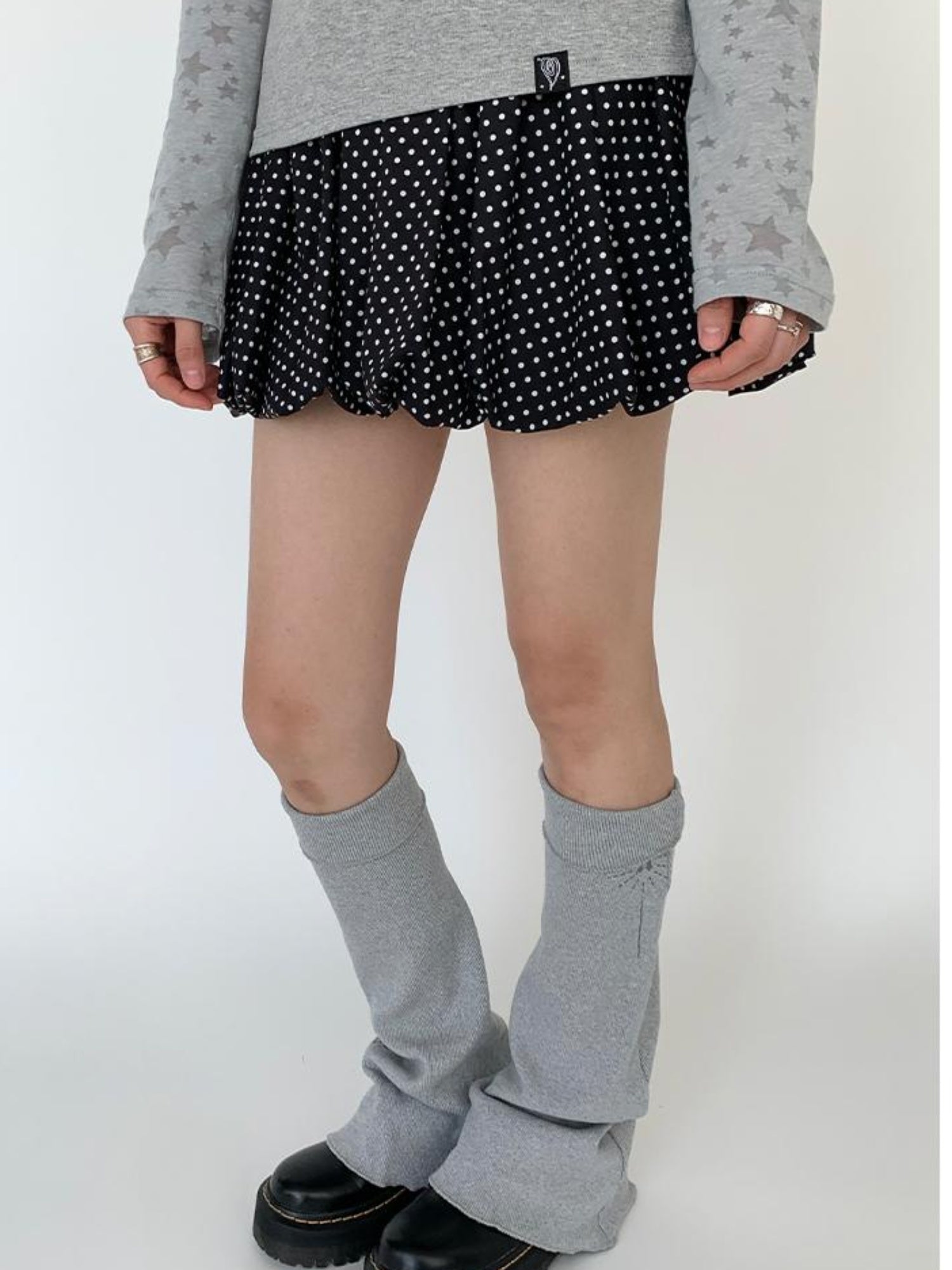 atrandom Black White Flared Ballet Skirt With Safety Shorts Dresses