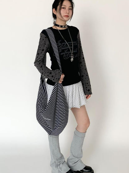 atrandom Black White Flared Ballet Skirt With Safety Shorts Dresses