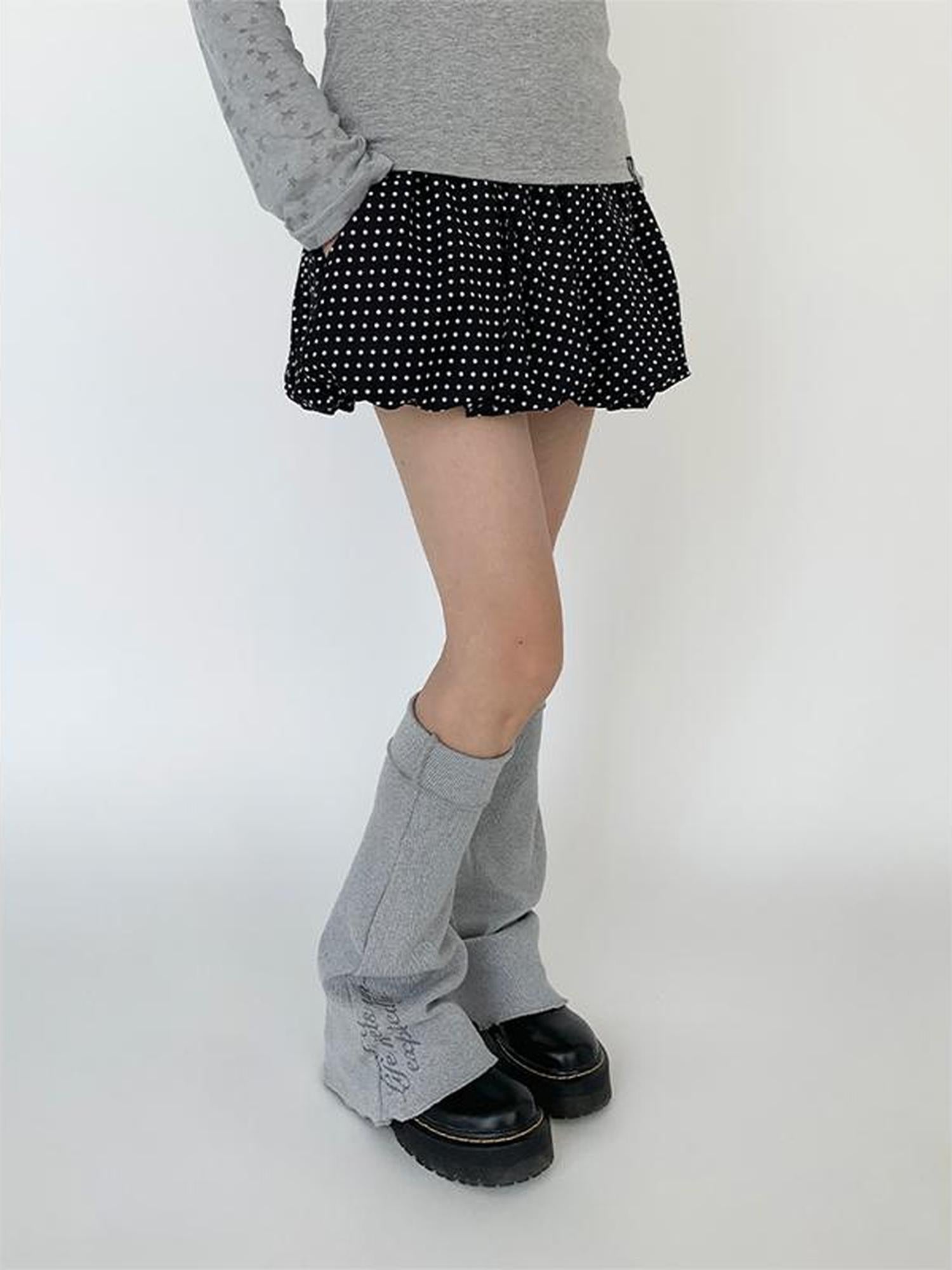 atrandom Black White Flared Ballet Skirt With Safety Shorts Dresses