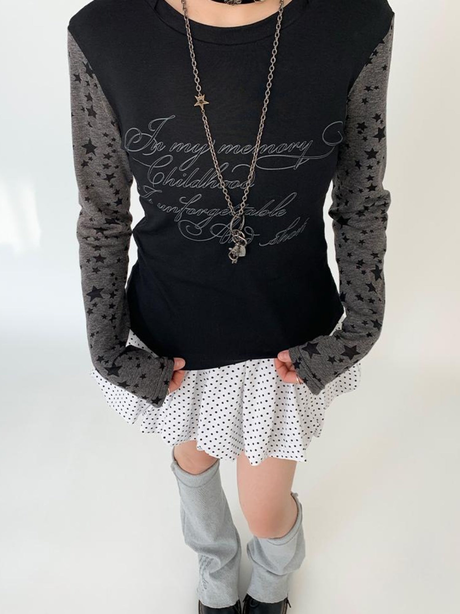 atrandom Black White Flared Ballet Skirt With Safety Shorts Dresses