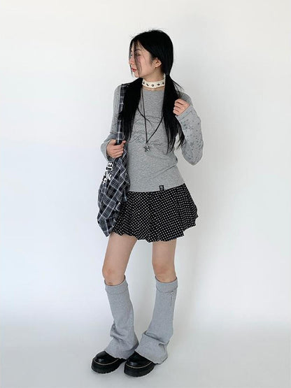 atrandom Black White Flared Ballet Skirt With Safety Shorts Dresses