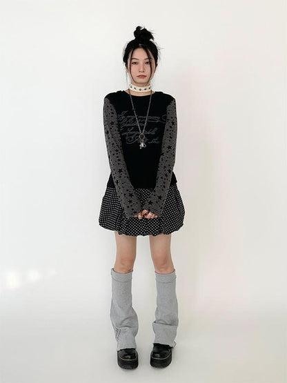 atrandom Black White Flared Ballet Skirt With Safety Shorts Dresses