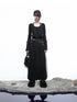 NN NORTH NODE High Neck Mesh Paneled Beaded Maxi Dress with Mock Two Piece Design