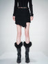 NN NORTH NODE Frayed Denim Asymmetrical Hem Skirt
