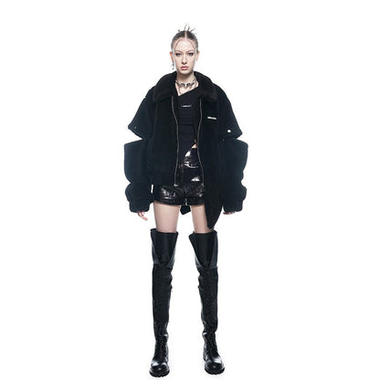 UpdateNN NORTH NODE Detachable Sleeve Fur Coat Convertible Vest