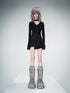 UpdateNN NORTH NODE Faux Suede Blend Knit Sweater With Paneled Design