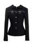Punk Rhinestone Waist Black Blazer