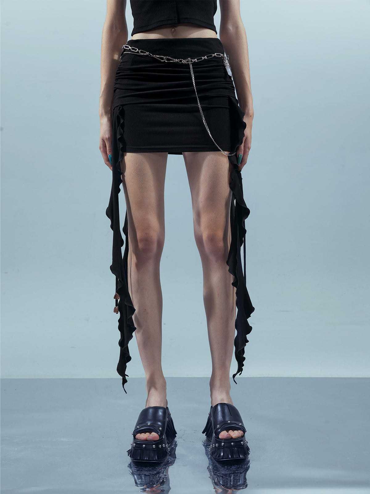 UpdateNN NORTH NODE Piscean Odyssey Ethereal Lace Hem Knit Skirt