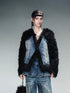 Washed Denim Patchwork Faux Fur Lined Jacket