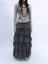 ang project Retro Plaid Layered A Line Cake Skirt