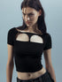 UpdateNN NORTH NODE Lace Up Beaded Cropped Tee
