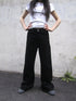 ang project Vintage Black Washed High Waisted Wide Leg Flare Jeans