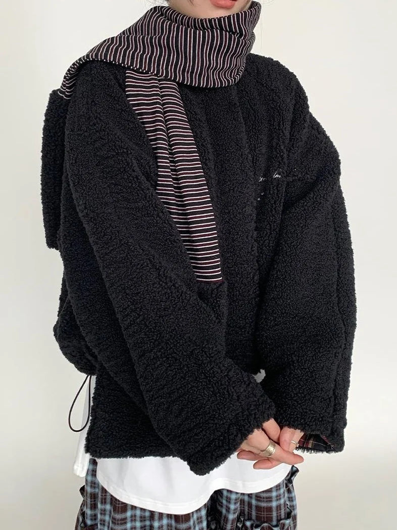 Blackberry Plaid Sherpa-Lined Winter Jacket Coats