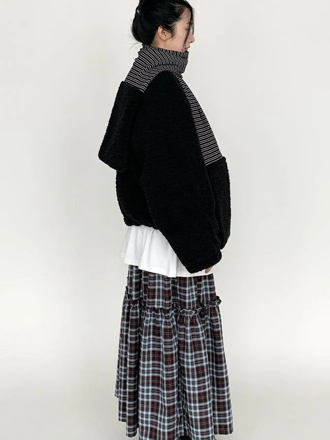 Blackberry Plaid Sherpa-Lined Winter Jacket Coats