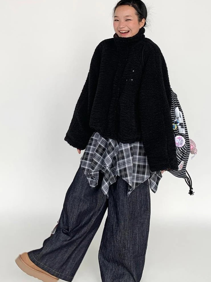 Blackberry Plaid Sherpa-Lined Winter Jacket Coats