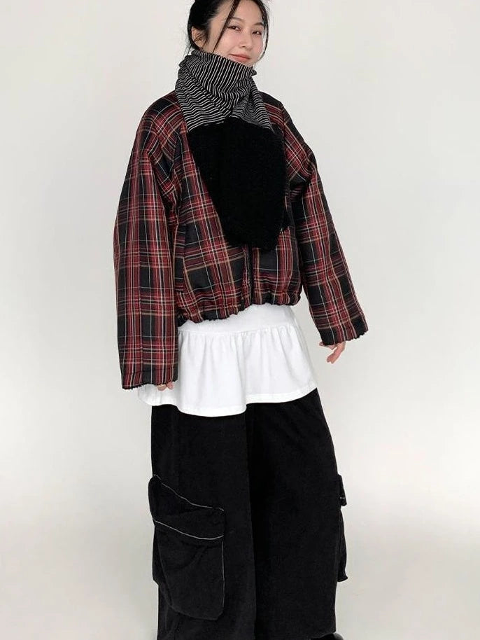 Blackberry Plaid Sherpa-Lined Winter Jacket Coats