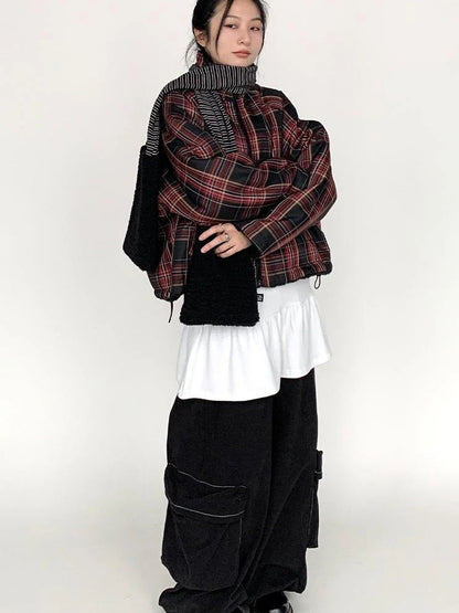 Blackberry Plaid Sherpa-Lined Winter Jacket Coats